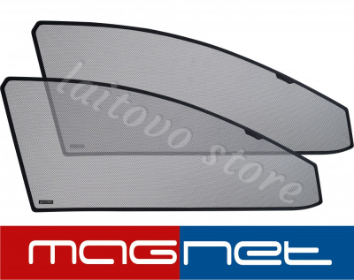 Subaru Legacy (2009-2014) комплект бескрепёжныx защитных экранов Chiko magnet, передние боковые (Стандарт)