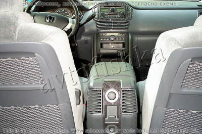 Декоративные накладки салона Honda Pilot 2003-2004 полный набор, с навигацией, 42 элементов.