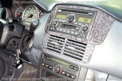 Декоративные накладки салона Honda Pilot 2003-2004 полный набор, с навигацией, 42 элементов.